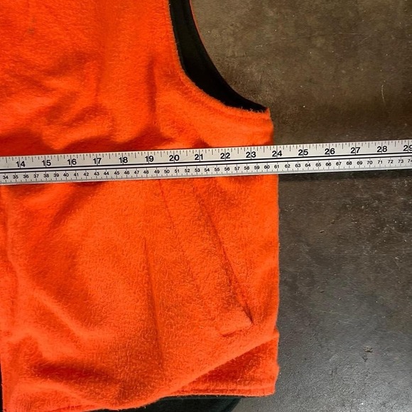 Vintage 90s hunting Green and orange reversible fleece lined vest - Picture 7 of 7
